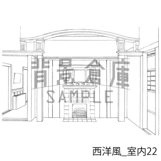 西洋風_室内22_トーン