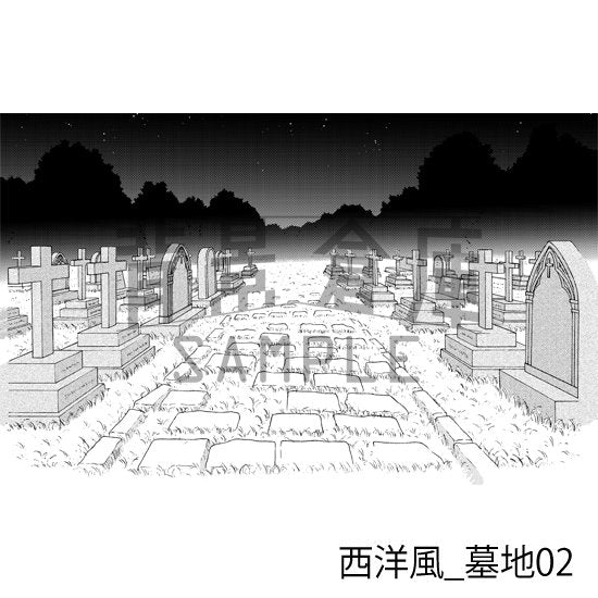 西洋風の背景(トーンつき)です。
