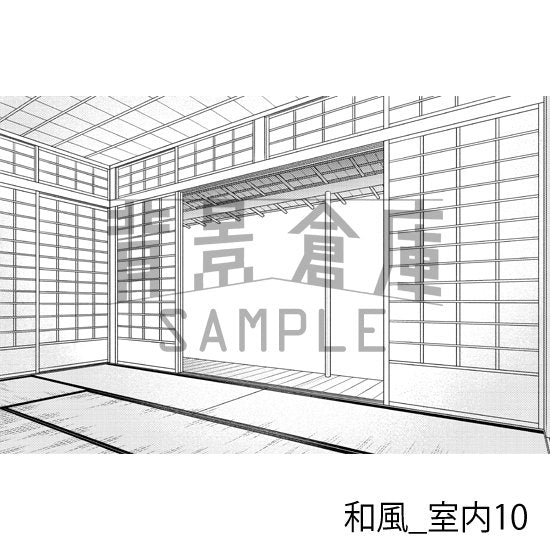 和風の背景(リメイク版・トーンつき)です。