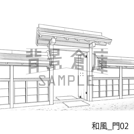 和風の背景(リメイク版・トーンつき)です。