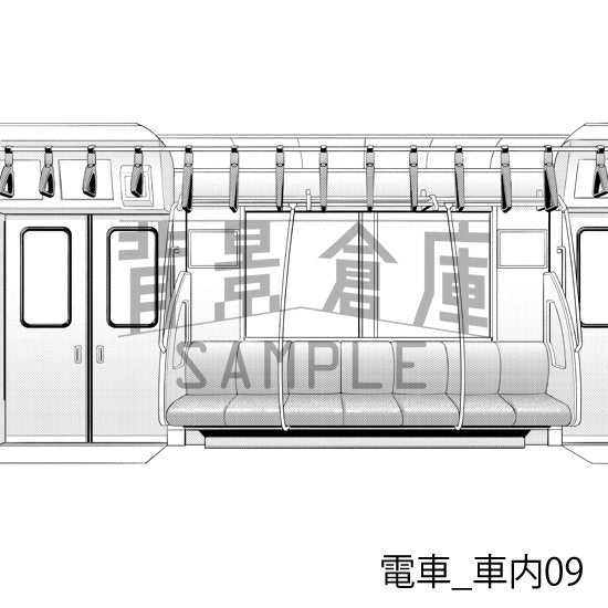 電車の車内（トーンつき）です。