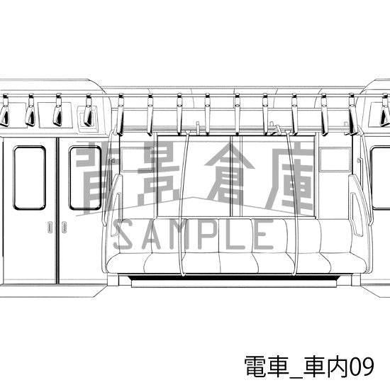 電車_車内09_トーン