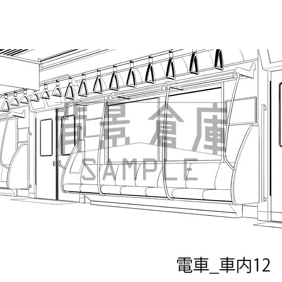 電車_車内12_トーン