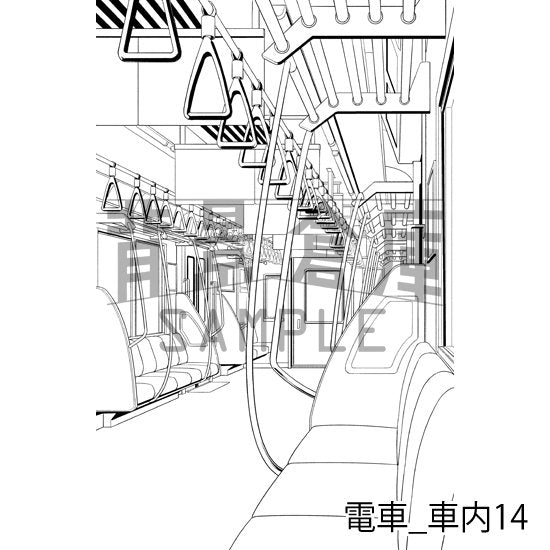 電車_車内14_トーン
