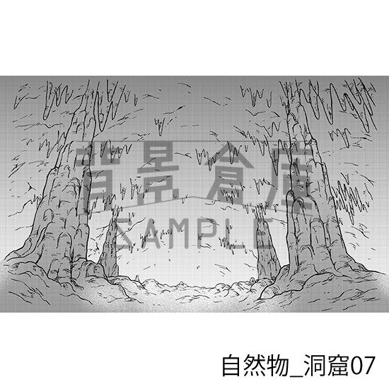 洞窟の背景(トーンつき)です。