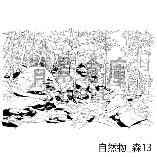 自然物_森13_トーン
