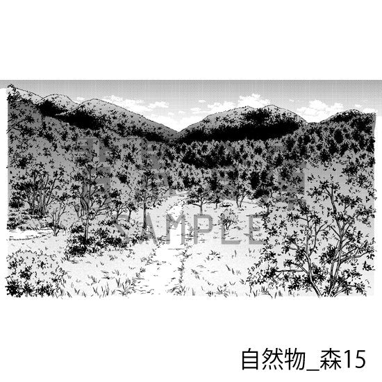森の背景(トーンつき)です。