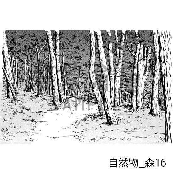 森の背景(トーンつき)です。