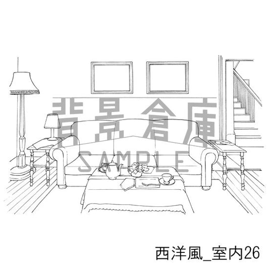 西洋風_室内26_トーン