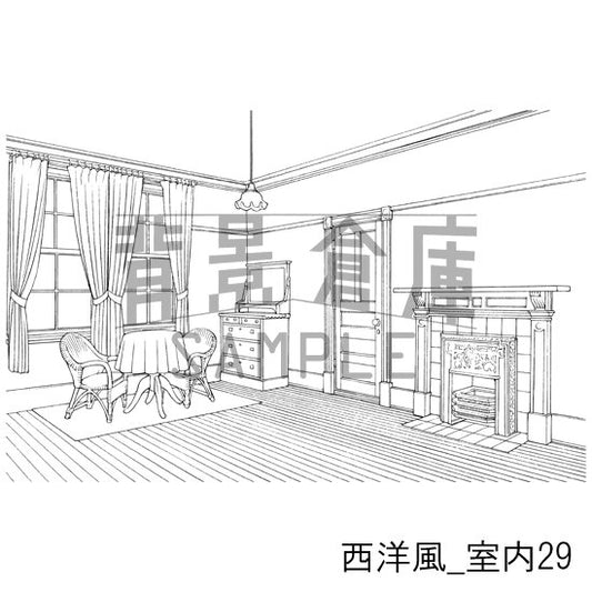 西洋風_室内29_トーン