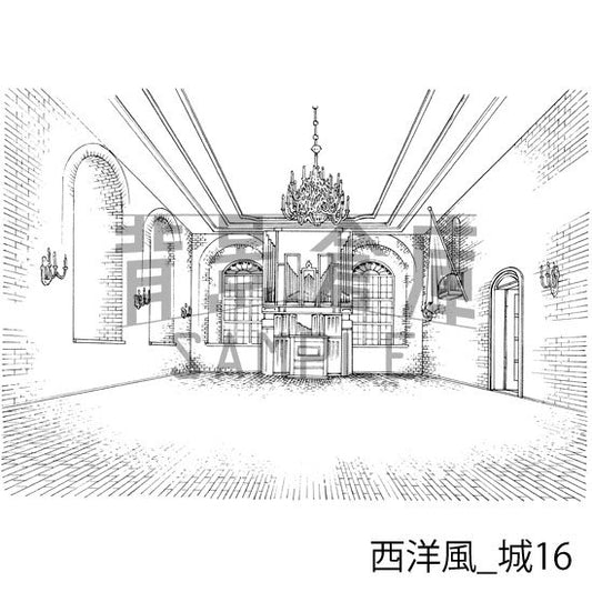 西洋風_城16_トーン