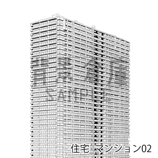 住宅_マンション02_トーン