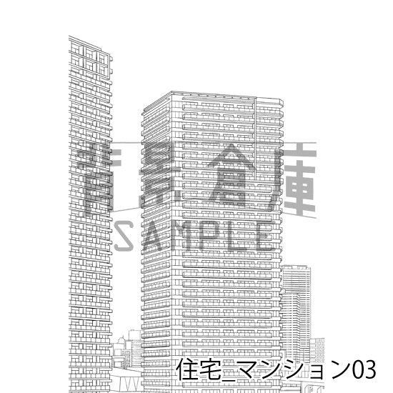 住宅_マンション03_トーン