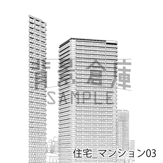 住宅_マンション03_トーン
