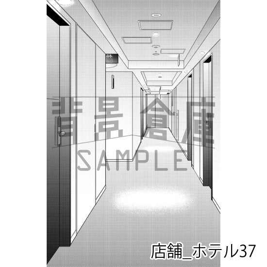 ホテルの背景(トーンつき)です。