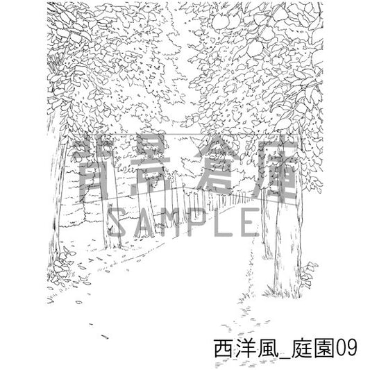 西洋風_庭園09_トーン