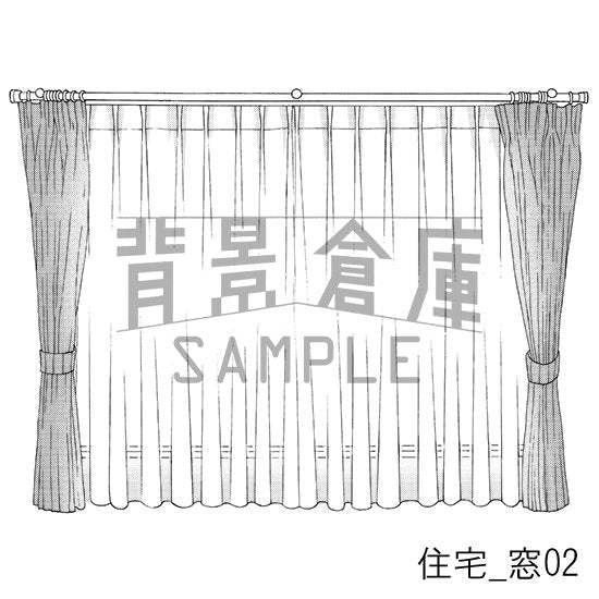 住宅の窓(トーンつき)です。