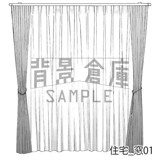 住宅_背景素材集6(窓)_トーン