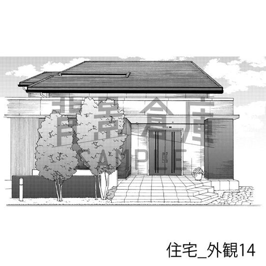 住宅_背景素材集7(外観)_トーン