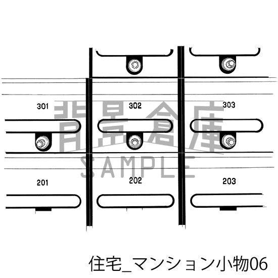 住宅_マンション小物06_トーン