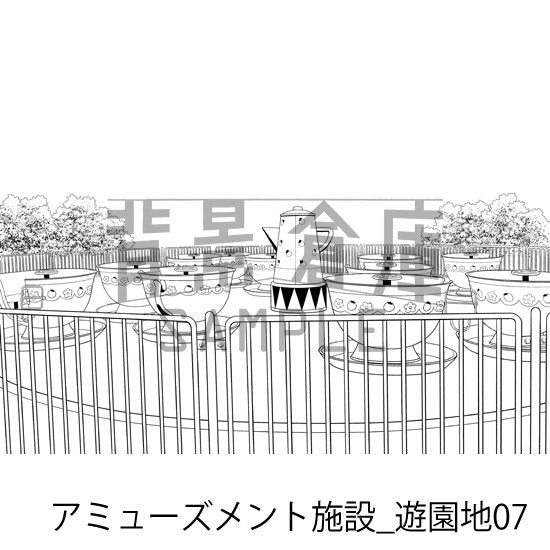 アミューズメント施設_遊園地07_トーン