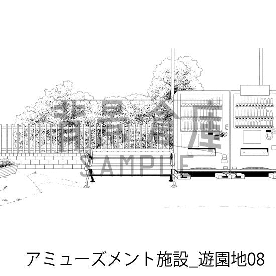 アミューズメント施設_遊園地08_トーン