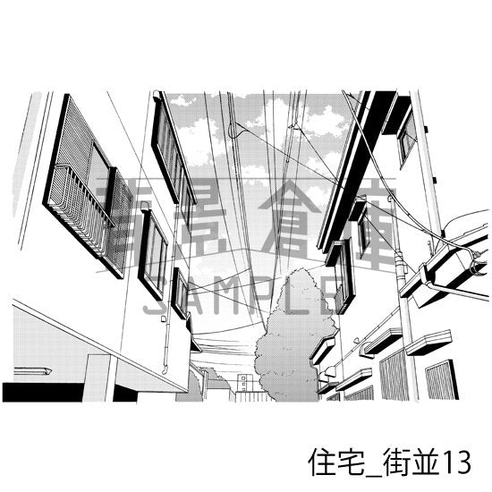 住宅の街並(トーンつき)です。