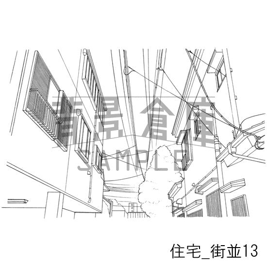 住宅_街並13_トーン