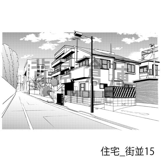 住宅の街並(トーンつき)です。