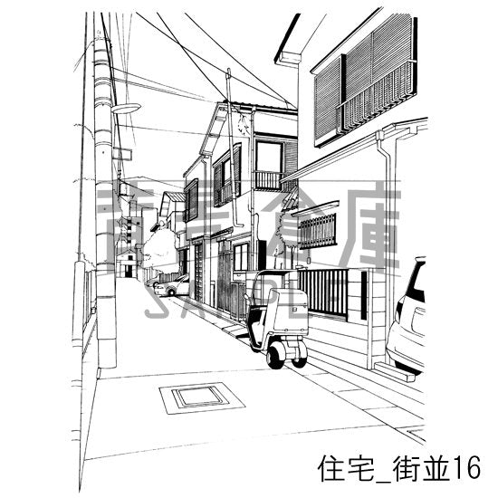 住宅_街並16_トーン
