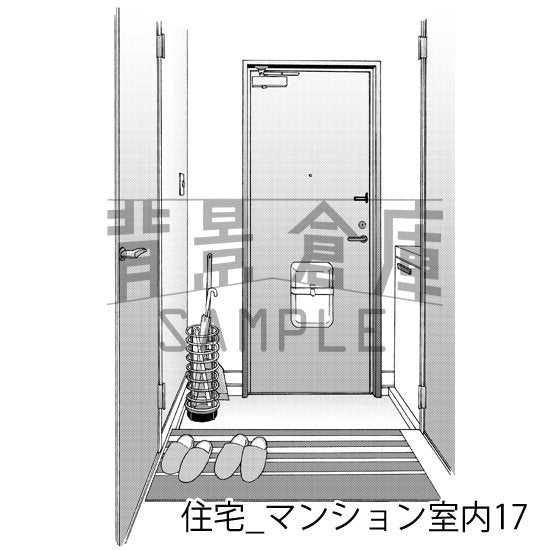 住宅_背景素材集18(マンション室内)_トーン
