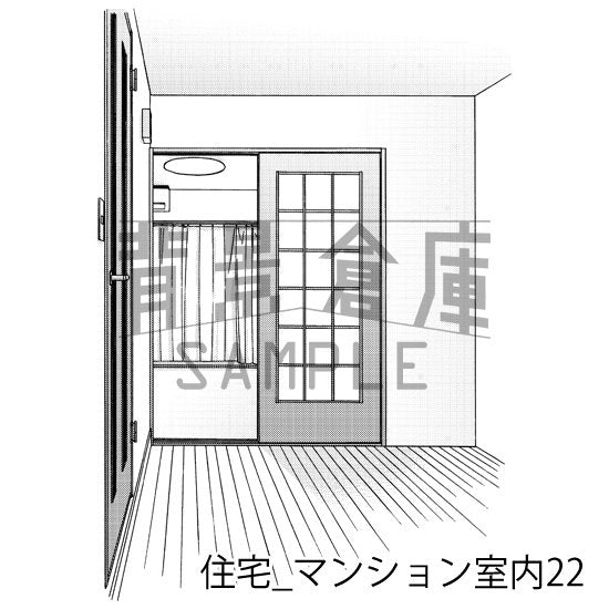 住宅_背景素材集18（マンション室内）_トーン