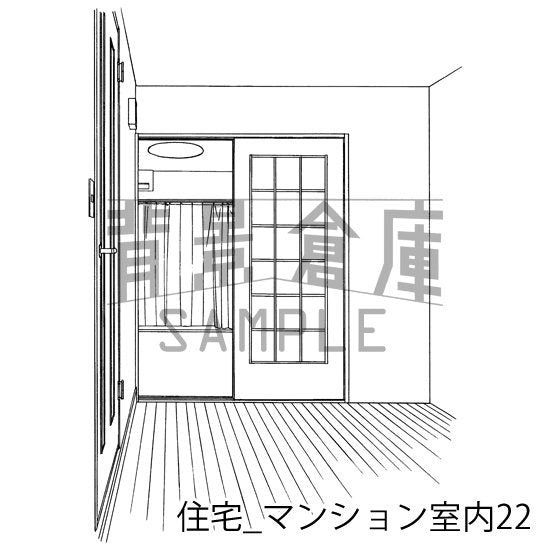 住宅_背景素材集18(マンション室内)_トーン