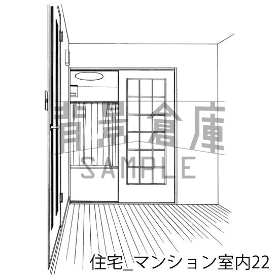住宅_背景素材集18(マンション室内)_トーン