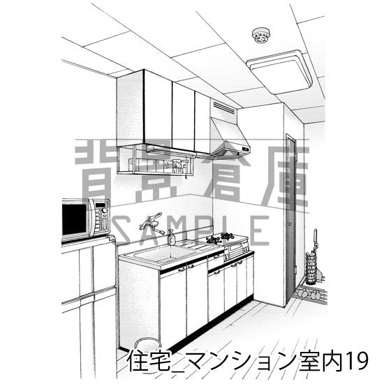 住宅_背景素材集18（マンション室内）_トーン