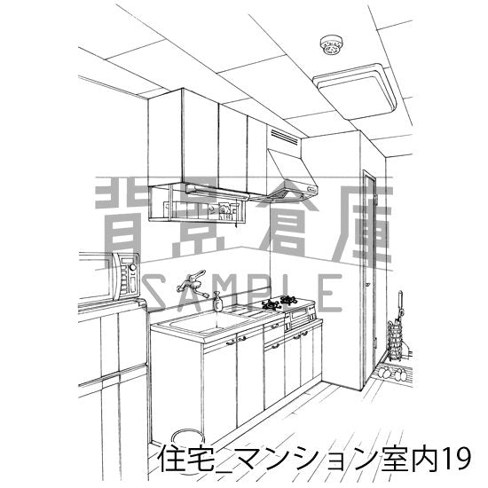 住宅_背景素材集18(マンション室内)_トーン