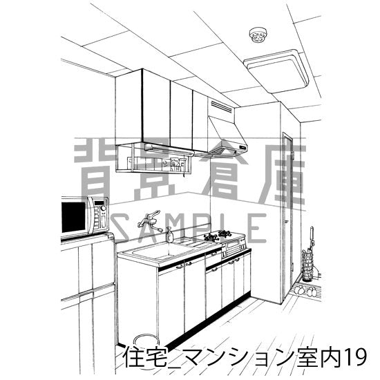 住宅_背景素材集18(マンション室内)_トーン