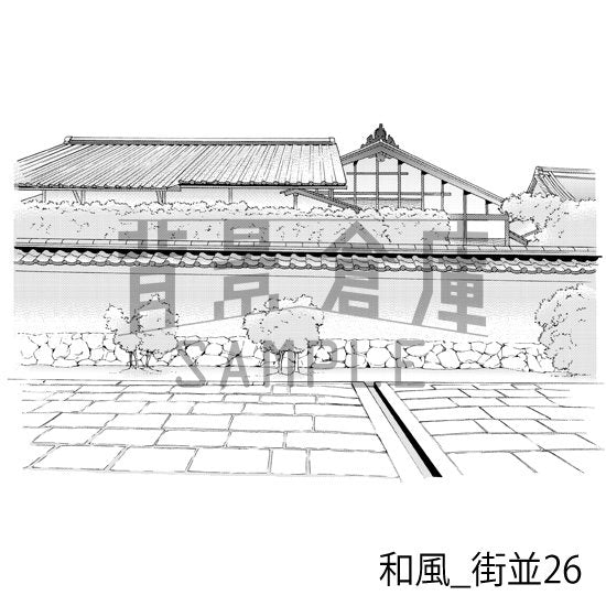 和風の街並(トーンつき)です。