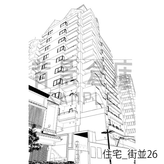 住宅_街並26_トーン