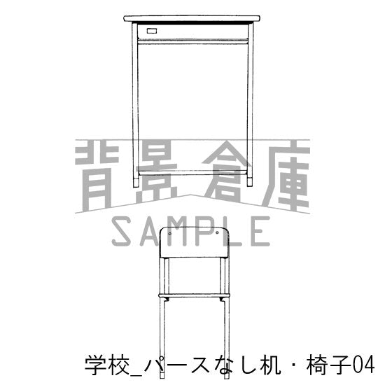 学校_パースなし机・椅子04