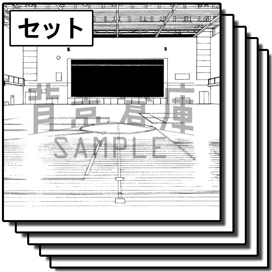 学校の体育館のセットです。（6枚組）