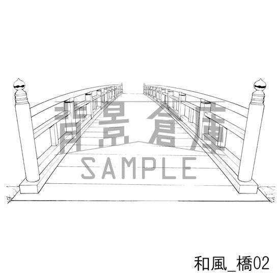 和風_セット4(街並 橋)