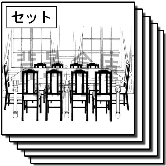 明治大正風の室内+扉背景セットです。（9枚組）