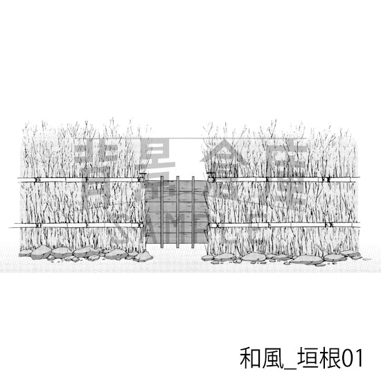 和風_垣根01_トーン – 背景倉庫