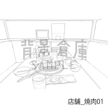 店舗_焼肉01_トーン