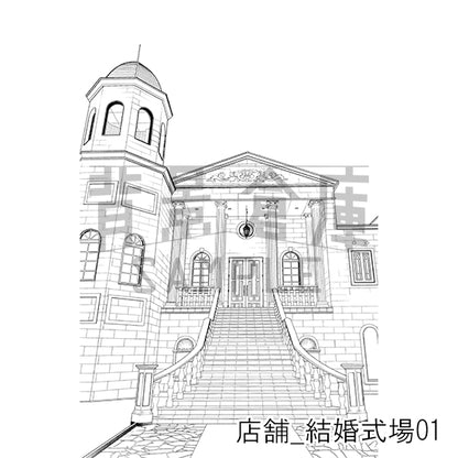 店舗_結婚式場01_トーン