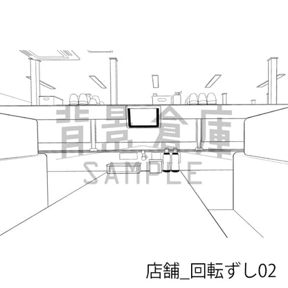 店舗_回転ずし02_トーン