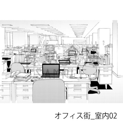 オフィス街_室内02_トーン