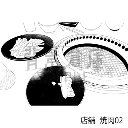 店舗_焼肉02_トーン