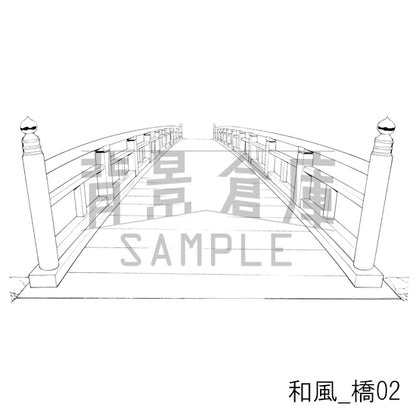 和風_背景素材集4（街並）_トーン